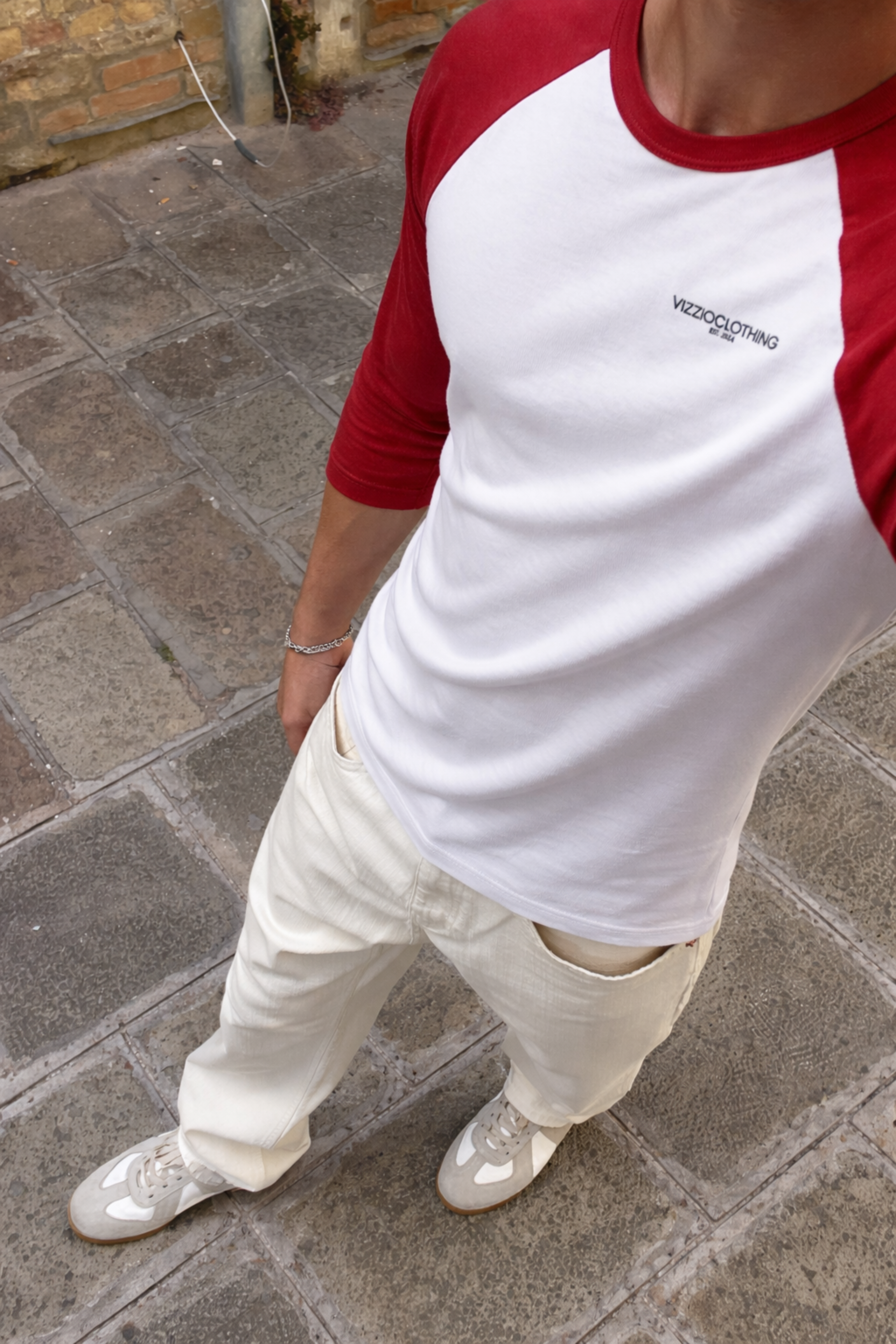 Red & White Longsleeve Raglan