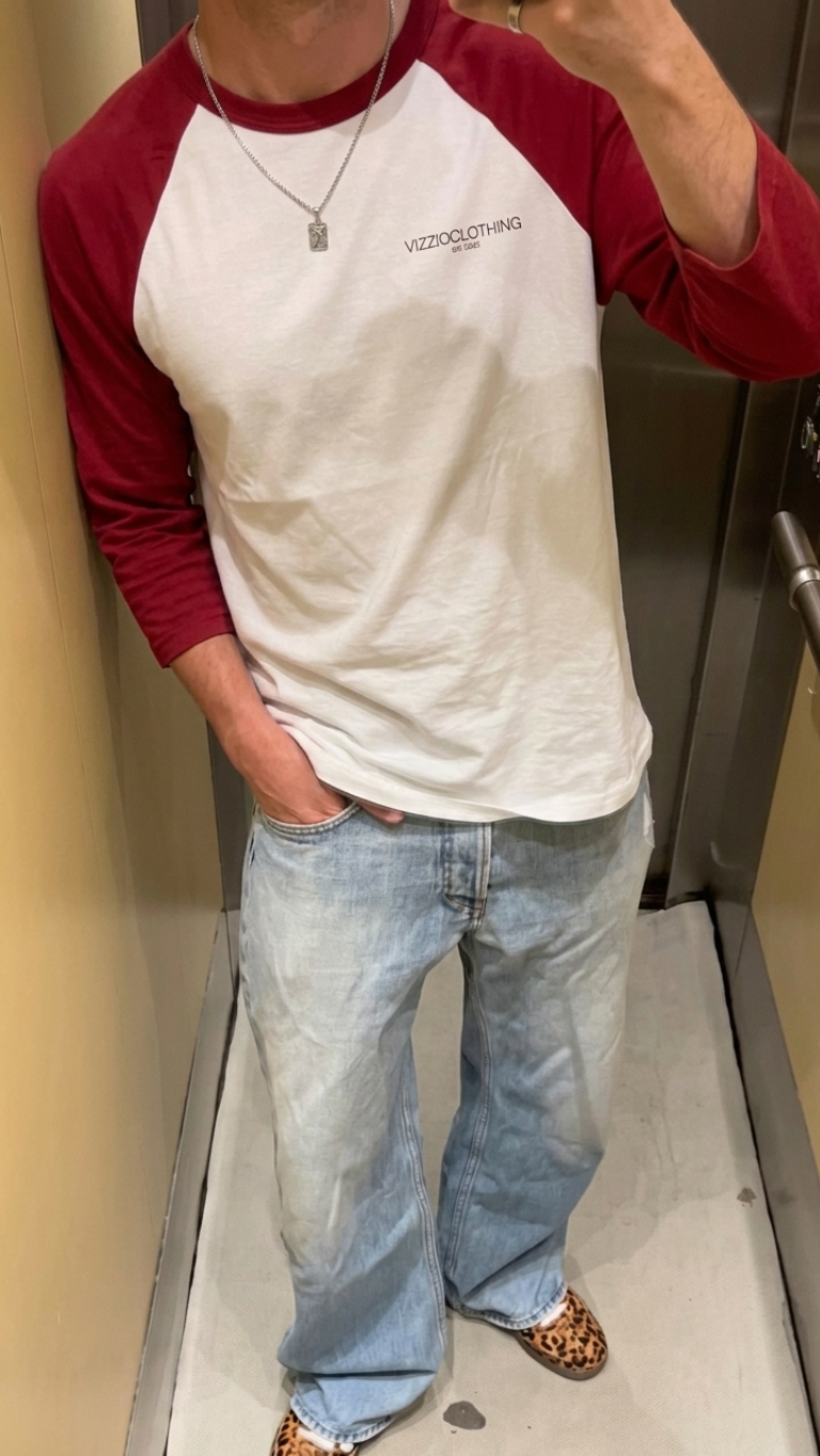 Red & White Longsleeve Raglan